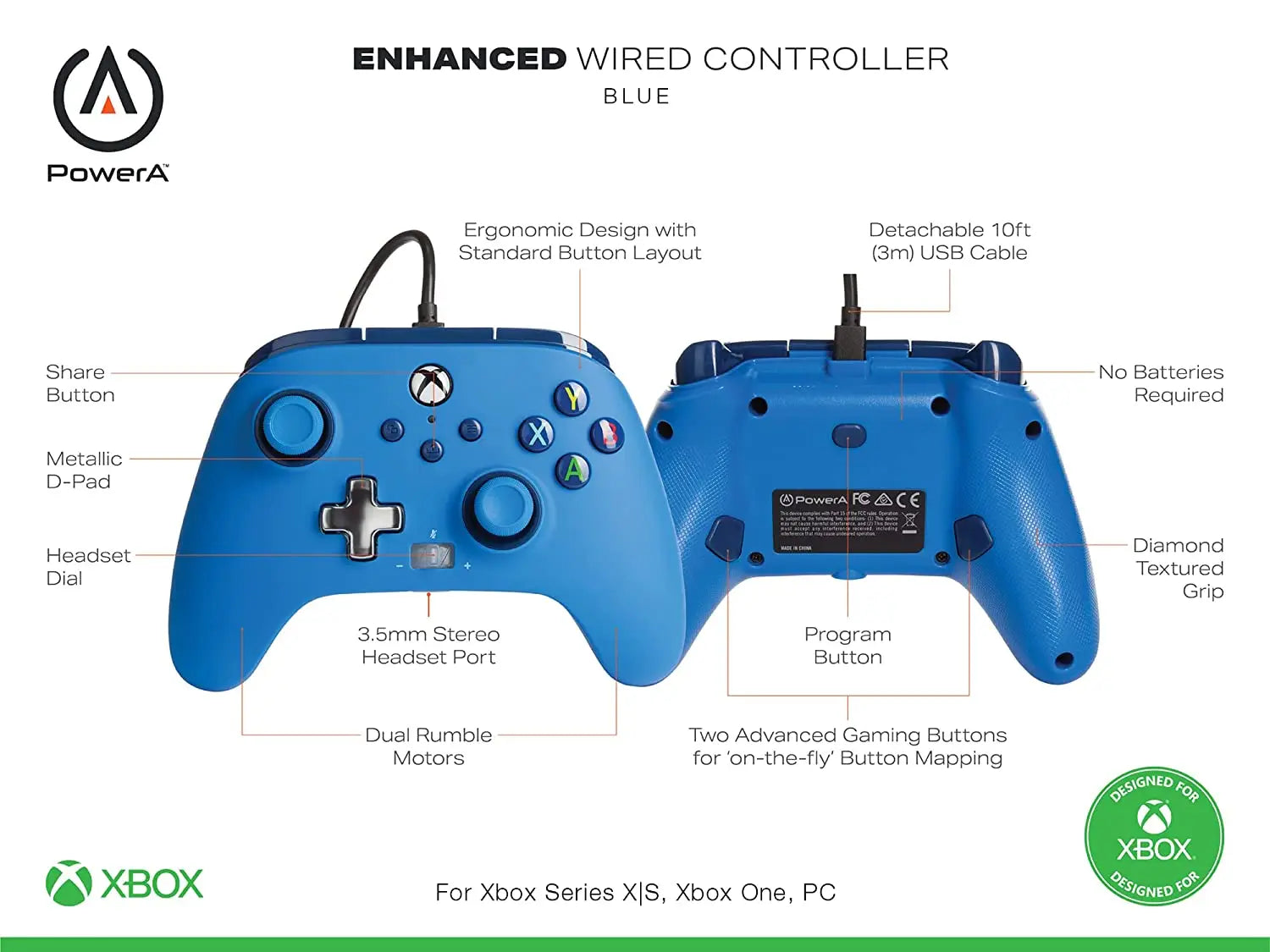 PowerA Manette Xbox Series X|S Bleu PowerA Manette Xbox Series X|S Bleu